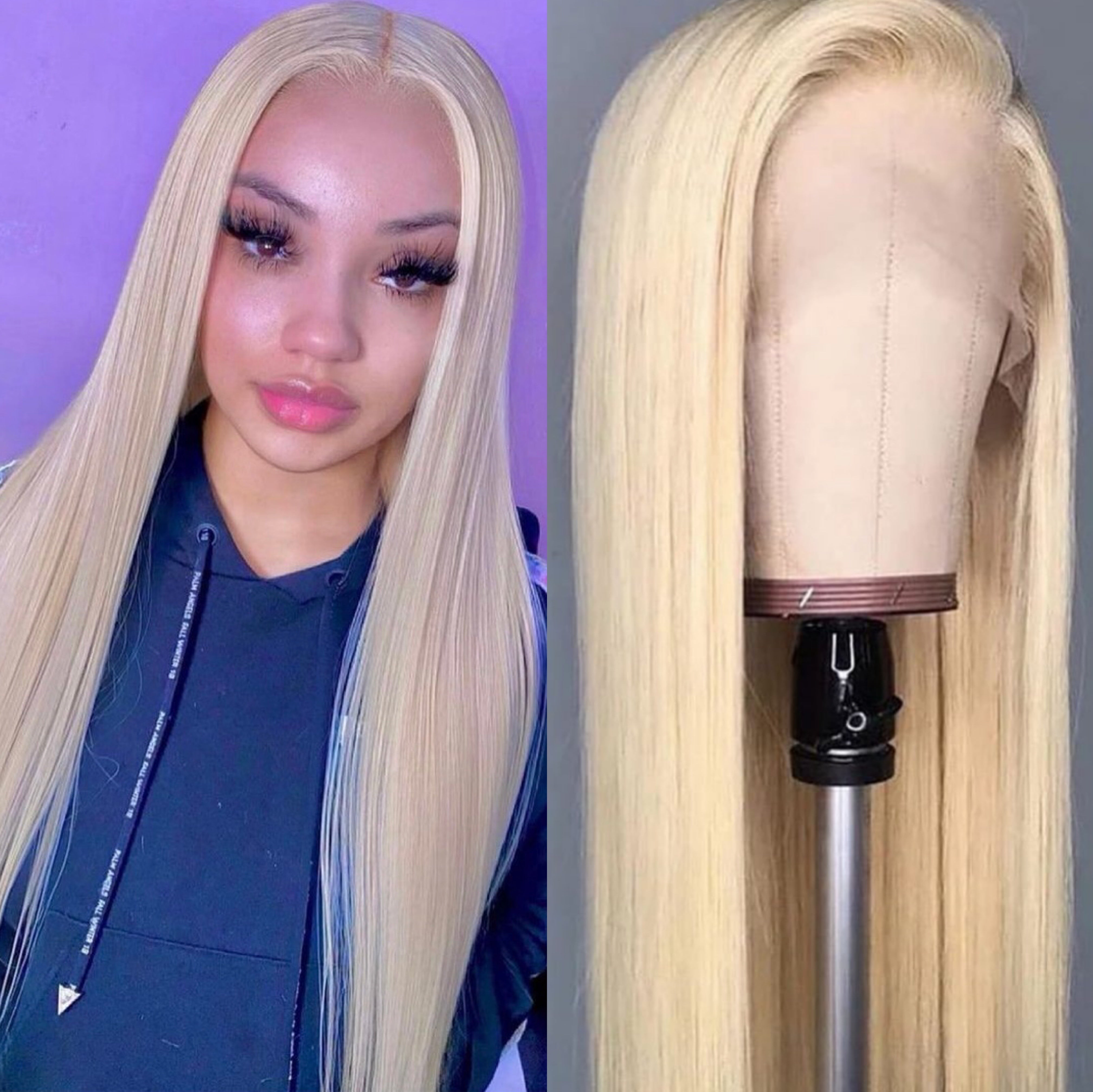 Mindy luxury hair #613 Straight 13x4 transparent lace frontal wig