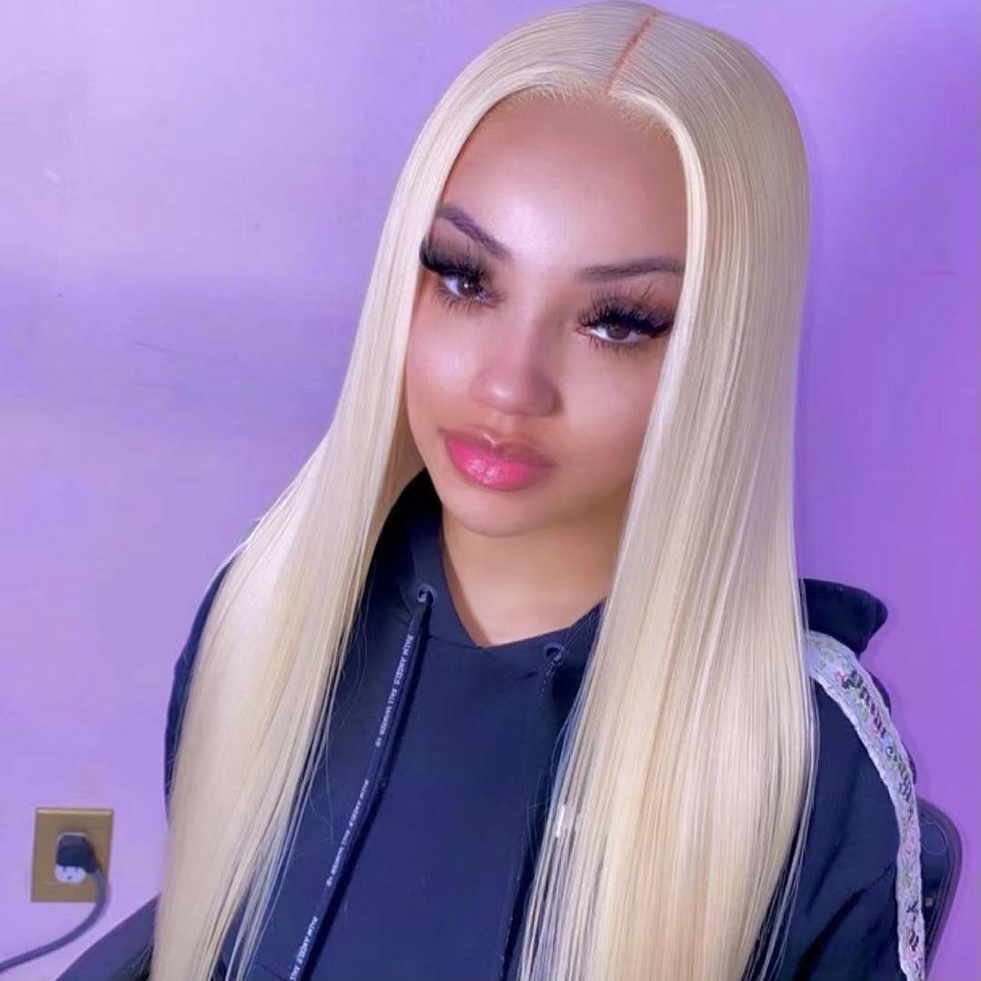 Mindy luxury hair #613 Straight 13x4 transparent lace frontal wig