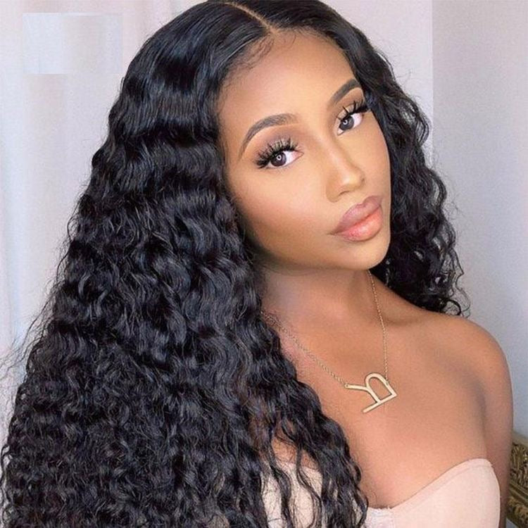 Mindy luxury hair Water Wave 13x4 transparent lace frontal wig