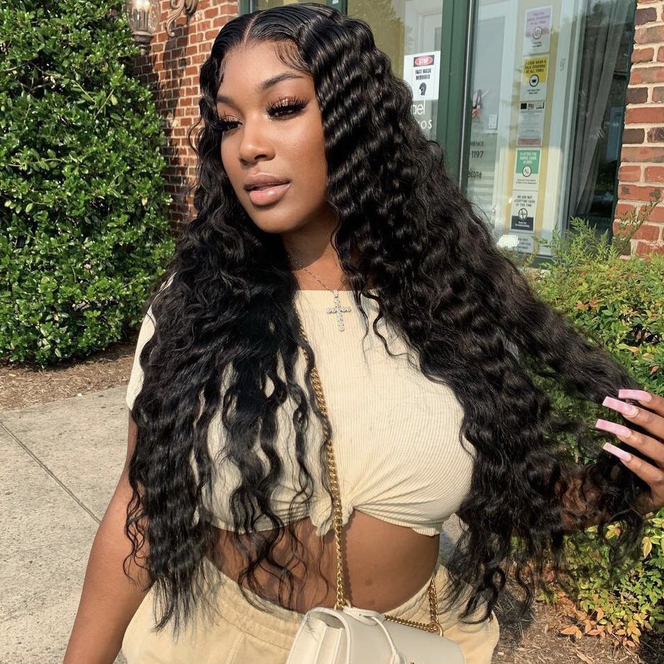 Mindy luxury hair Deep Wave 13x4 HD lace frontal wig