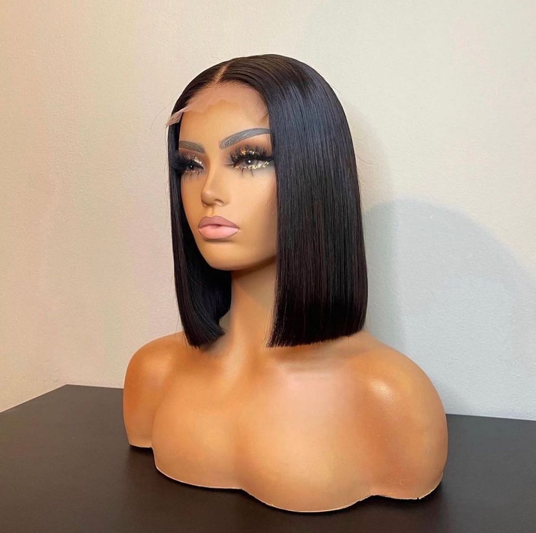 Mindy luxury hair Straight 4x4 invisible lace Bob wig