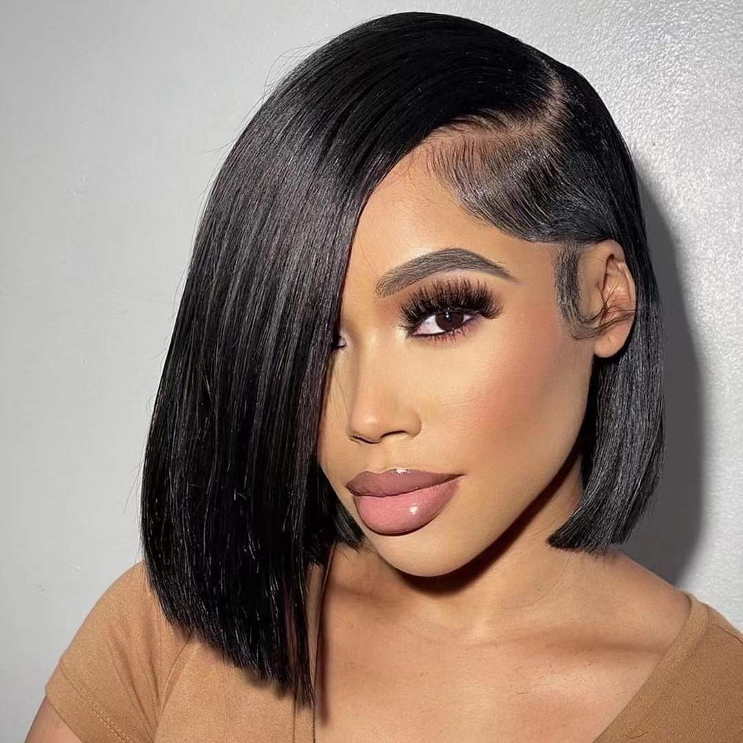 Mindy luxury hair Straight 4x4 invisible lace Bob wig