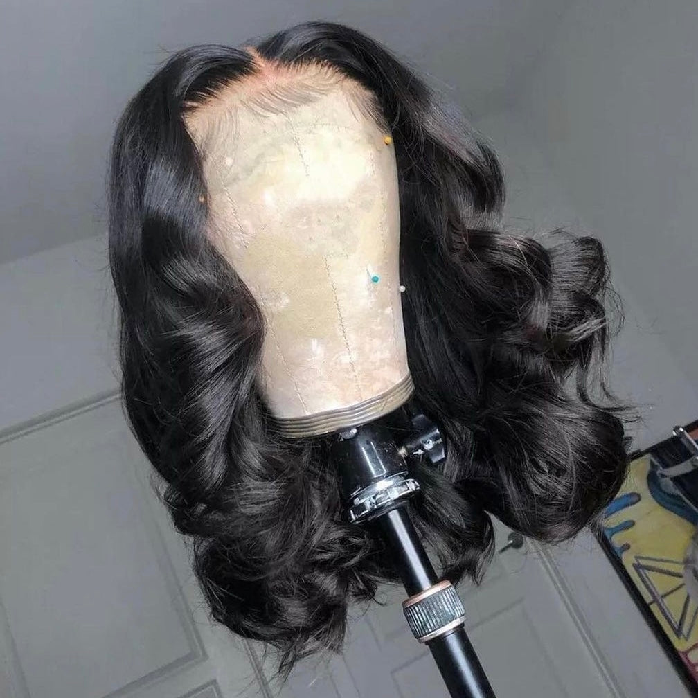 Mindy luxury hair Wavy 13x4 invisible lace Bob wig