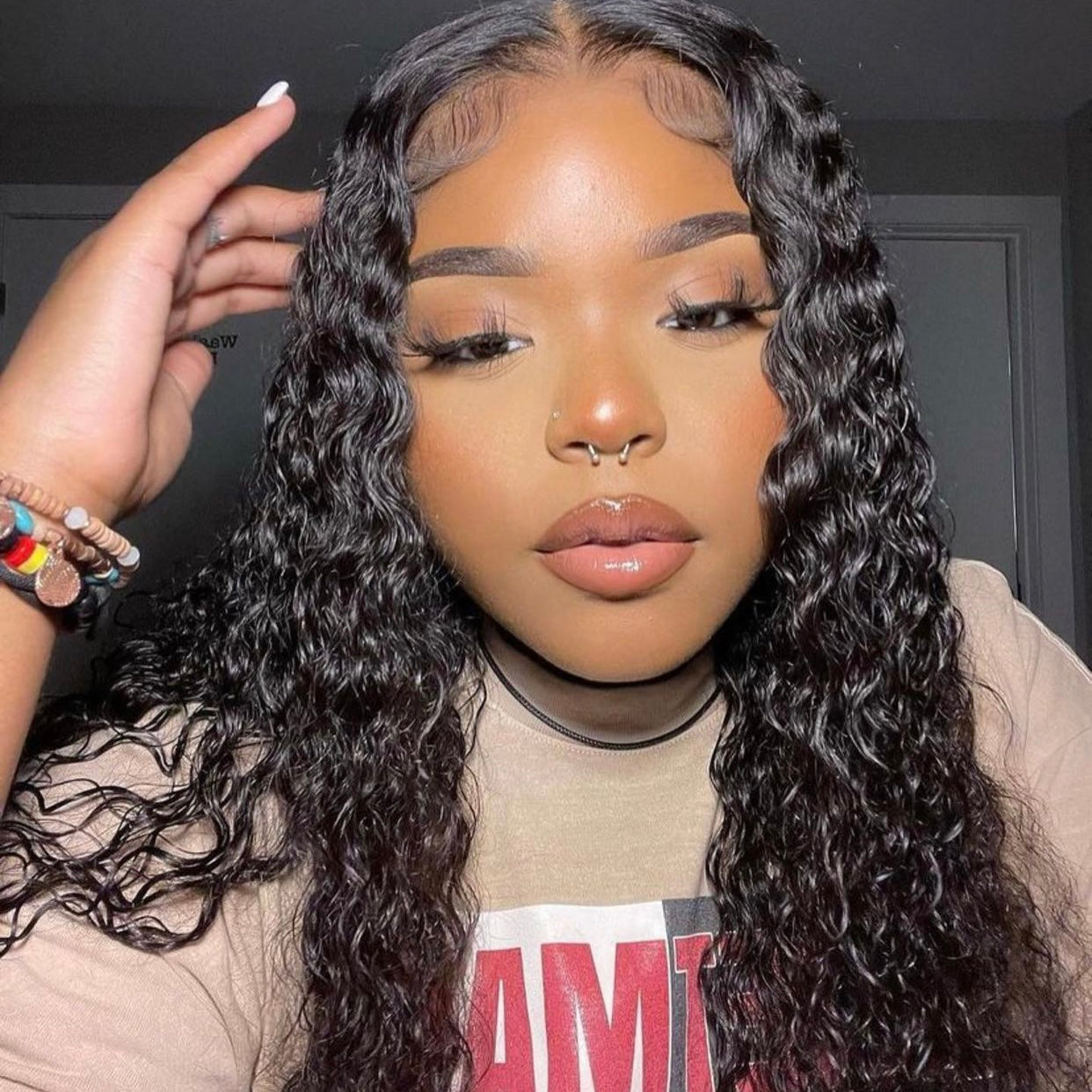 Mindy luxury hair Water Wave 13x4 HD lace frontal wig