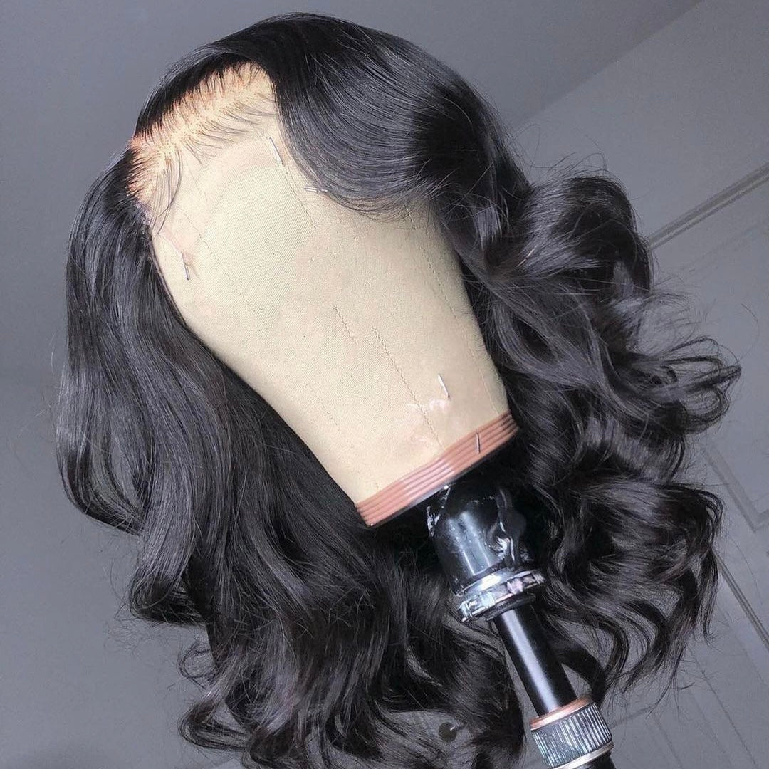 Mindy luxury hair Wavy 13x4 invisible lace Bob wig