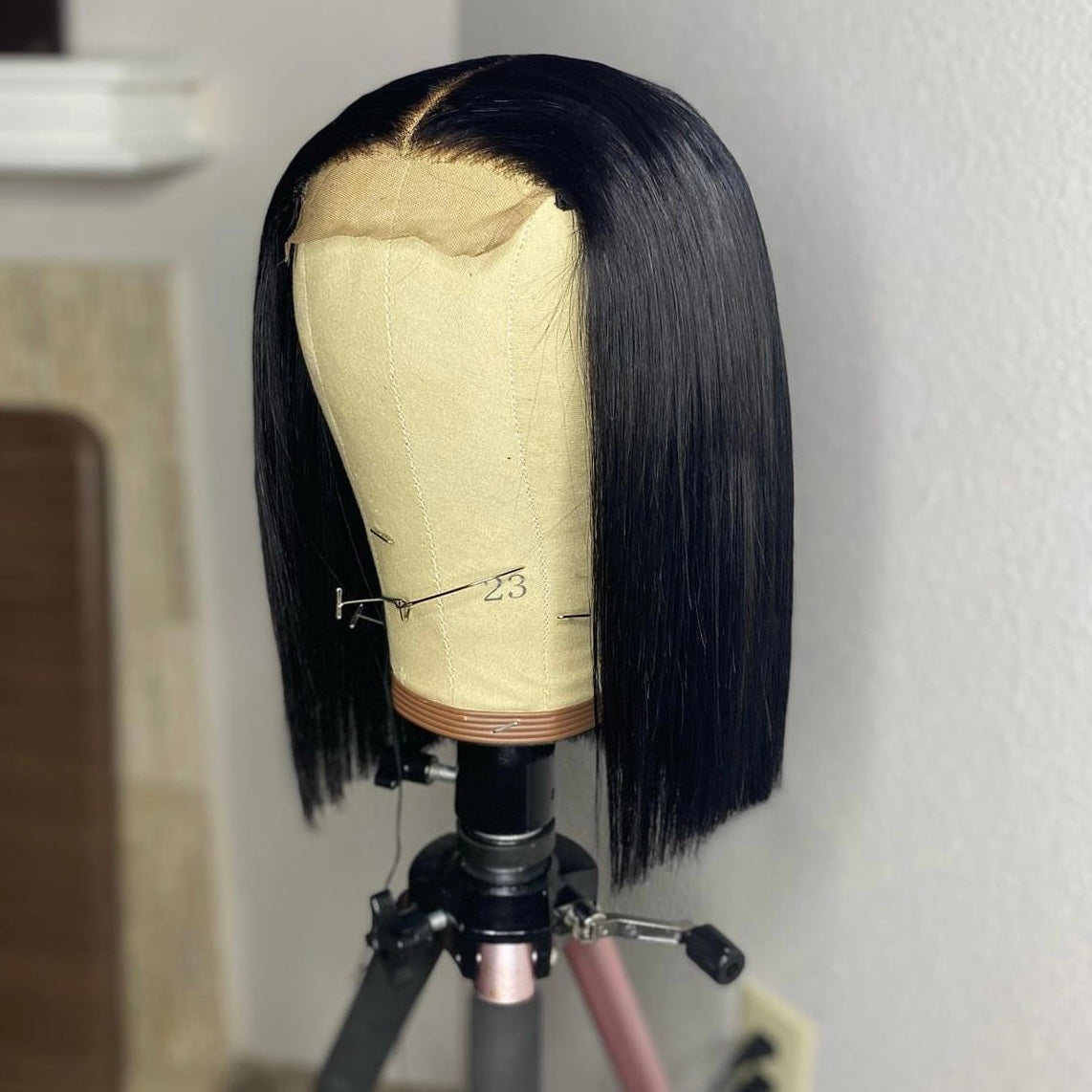 Mindy luxury hair Straight 4x4 invisible lace Bob wig