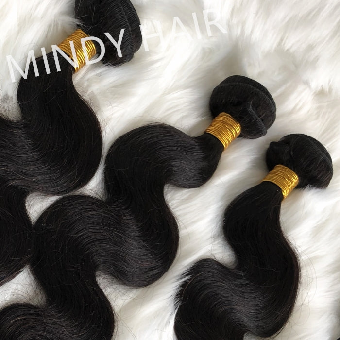 Mindy luxury hair 10A virgin Hair Body wave Bundles with 4x4 Closure