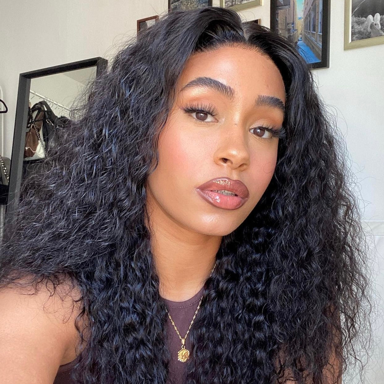 Mindy luxury hair Water Wave 5x5 HD lace closure wig