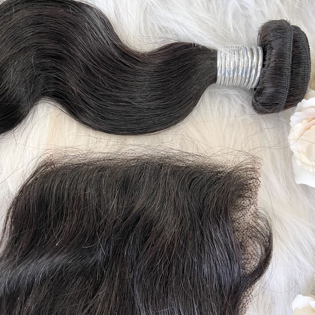 Mindy luxury hair 10A Virgin Hair Body wave Bundles with 5x5 HD Closure